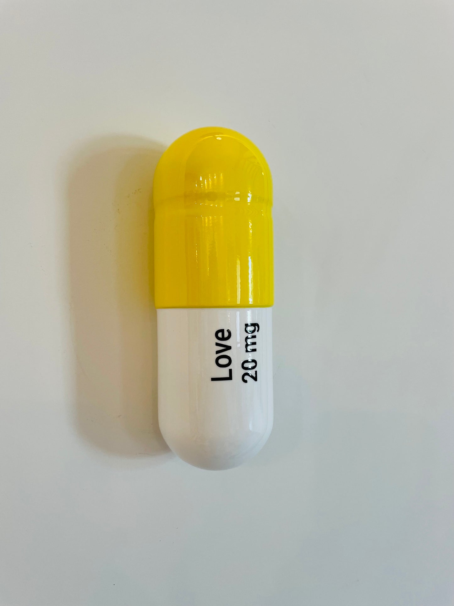 Ceramic Love Pill - Yellow and White