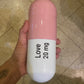 Ceramic Love Pill - Light Pink and White