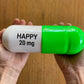 Ceramic Happy Pill - Fluorescent Green and White