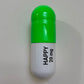 Ceramic Happy Pill - Fluorescent Green and White