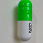 Ceramic Happy Pill - Fluorescent Green and White