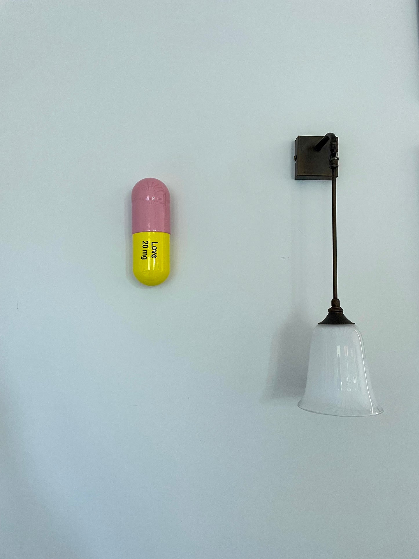 Ceramic Love Pill - Light Pink and Yellow