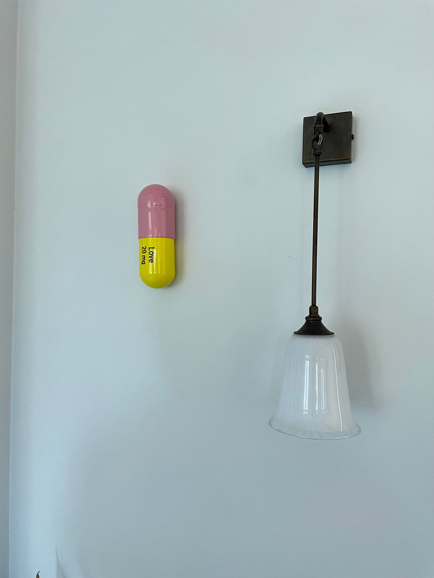 Ceramic Love Pill - Light Pink and Yellow