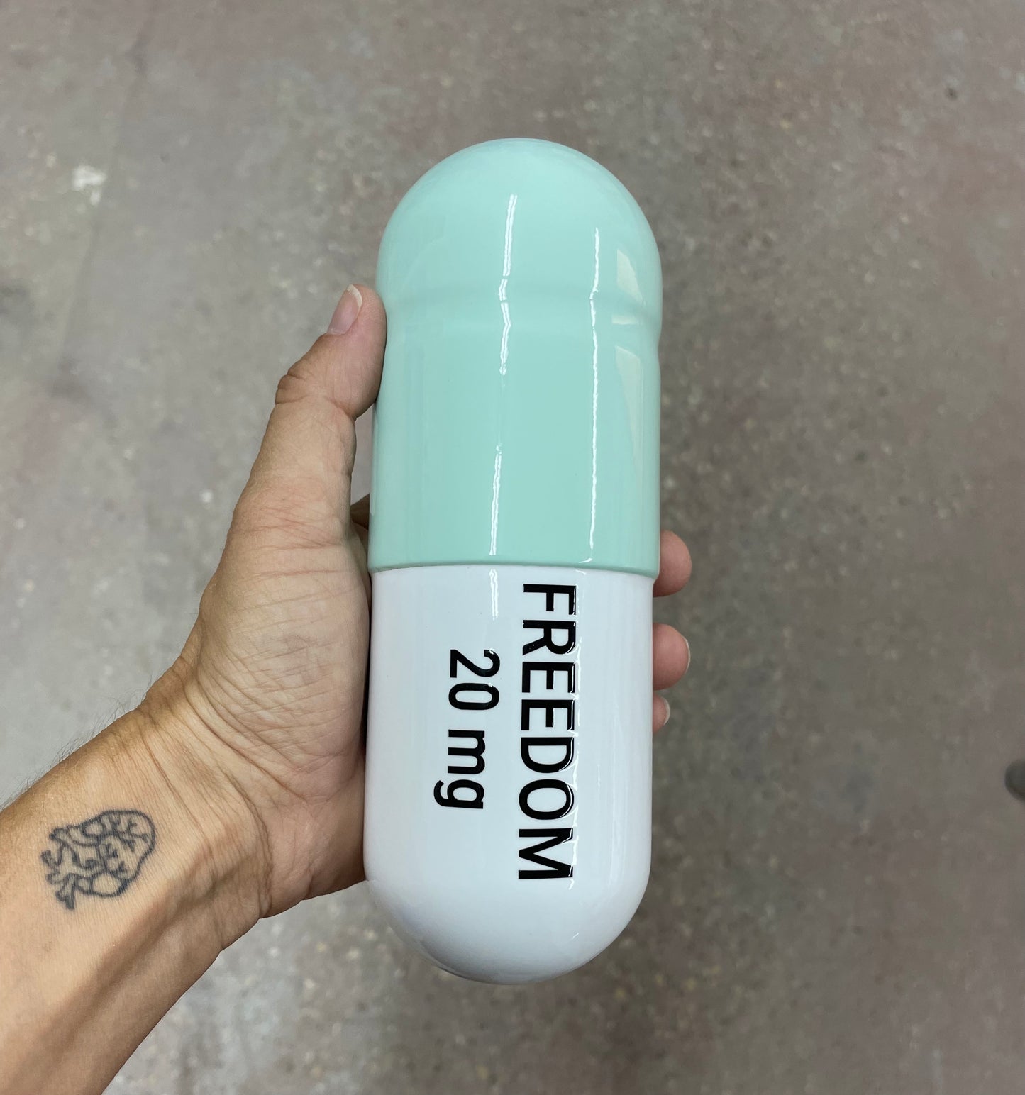 Ceramic Freedom Pill - Mint green and white