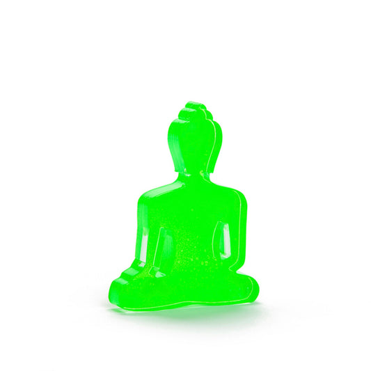 Mini Buddha statue - Contemporary Meditating Lime Green Buddha
