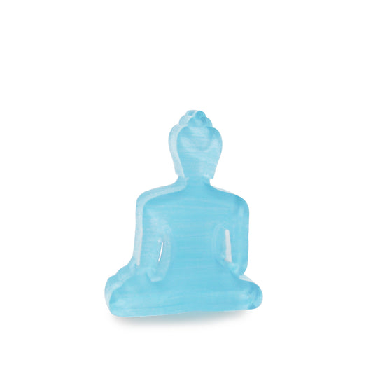 Mini Buddha statue - Contemporary Meditating Light Blue Buddha