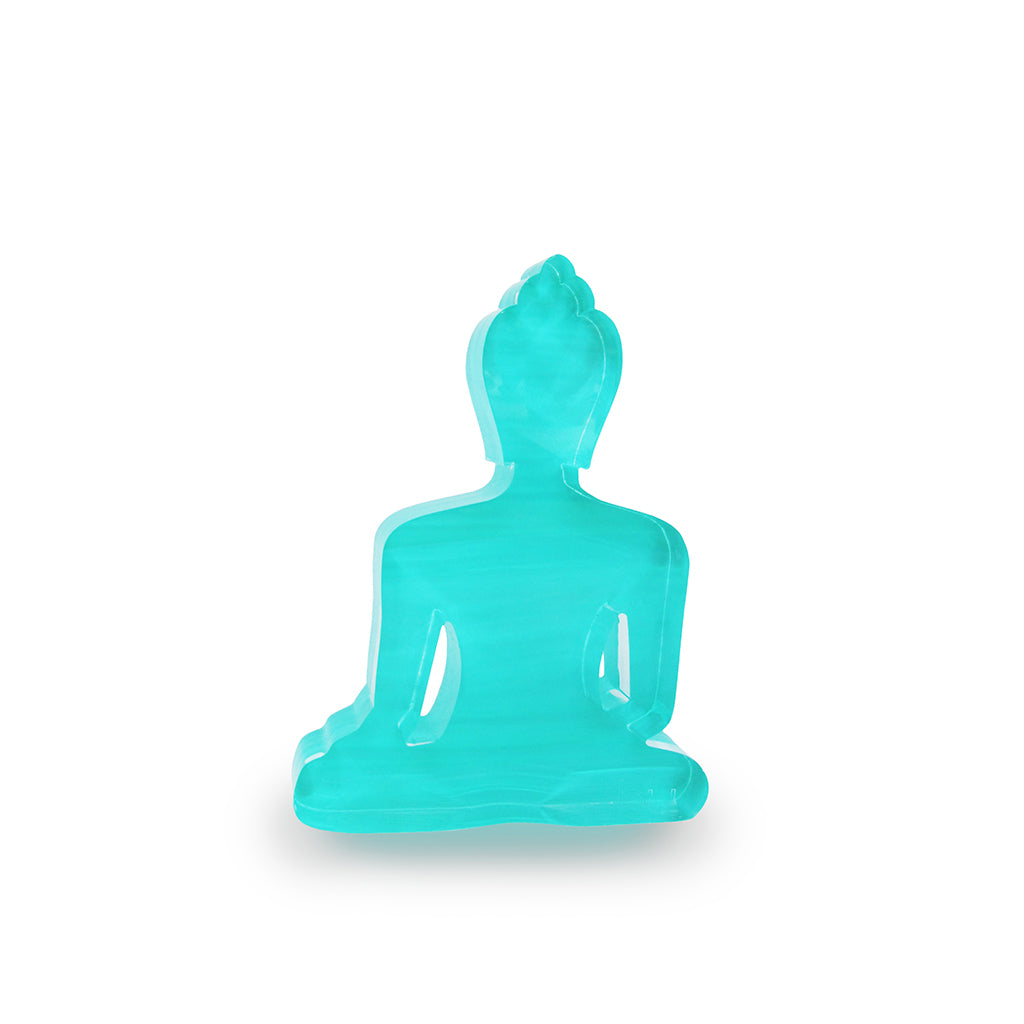 Mini Buddha statue - Contemporary Meditating turquoise Buddha