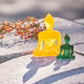 Mini Buddha statue - Contemporary Meditating Orange Buddha, inspiring creativity and freedom