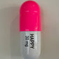 Ceramic Happy Pill 30 mg - Fluorescent pink and White