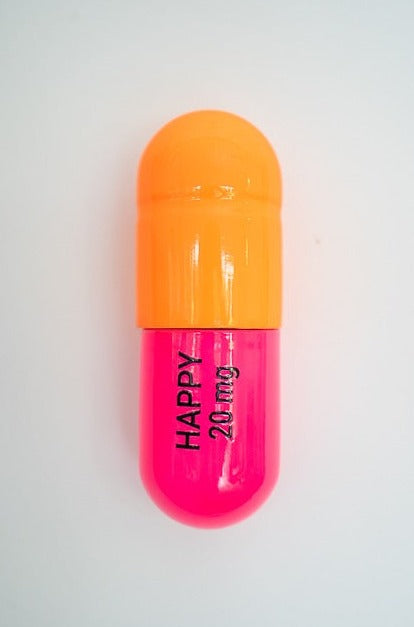 Happy Pill - Fluorescent pink and Orange