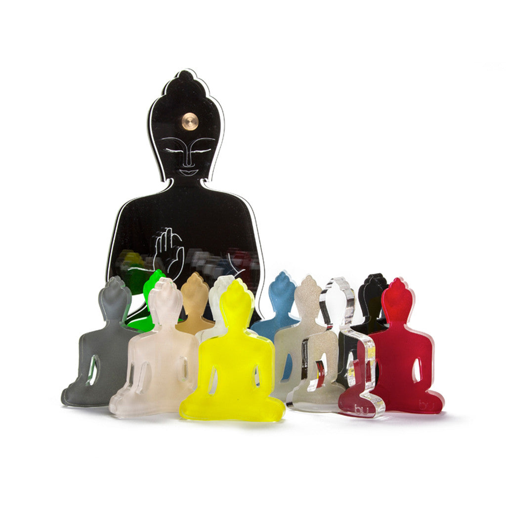 Mini Buddha statue - Contemporary Meditating Yellow Buddha