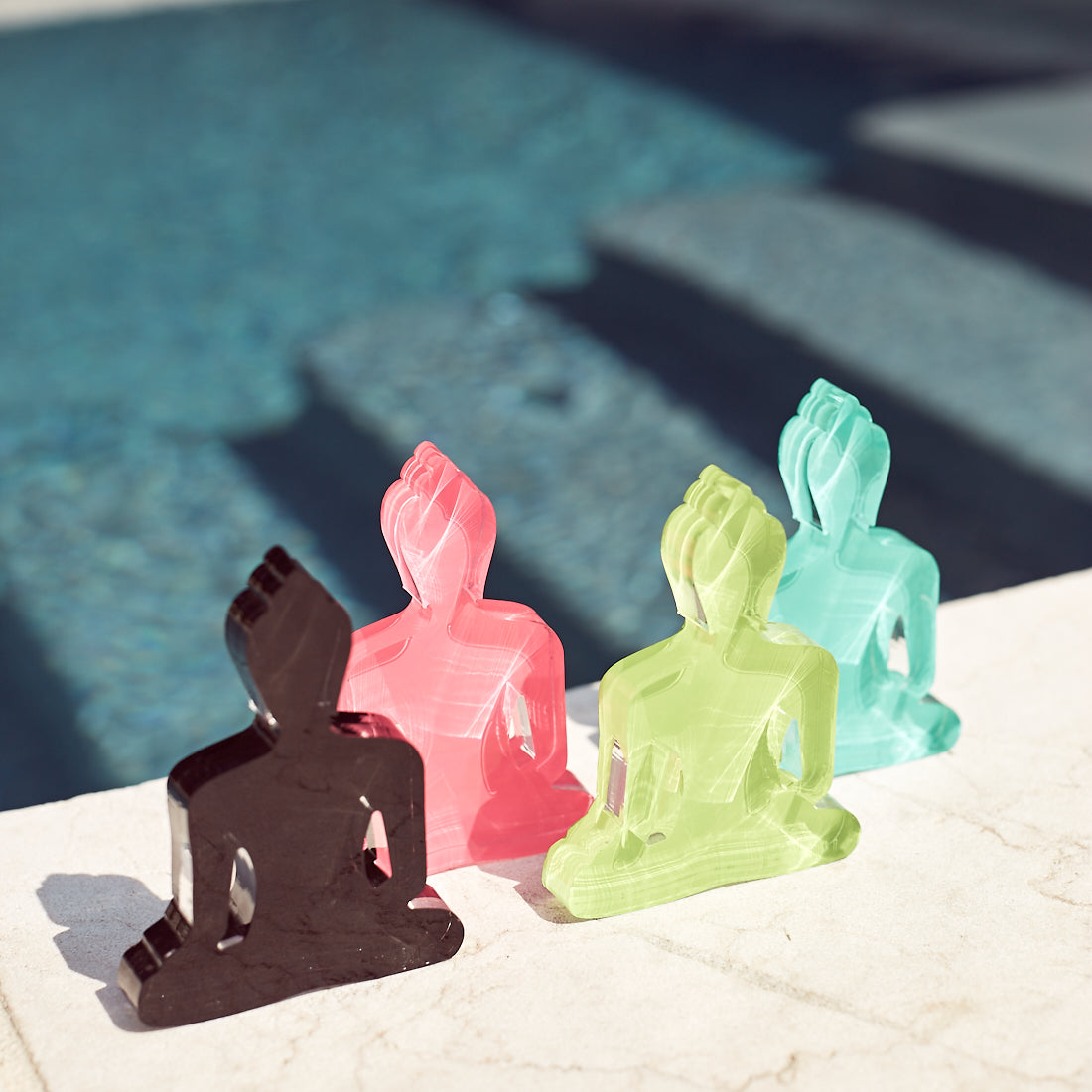 Mini Buddha statue - Contemporary Meditating Lime Green Buddha