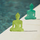 Mini Buddha statue - Contemporary Meditating Lime Green Buddha