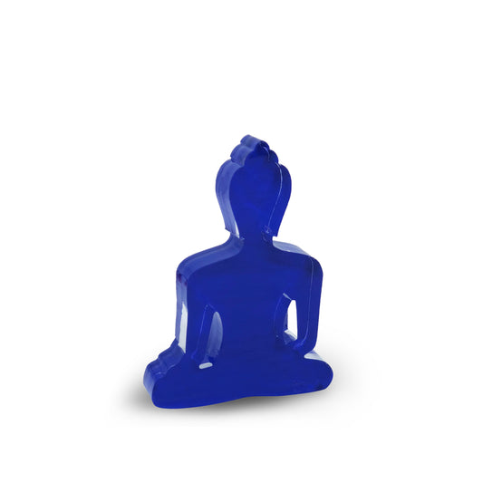 Mini Buddha statue - Contemporary Meditating Dark Blue Buddha